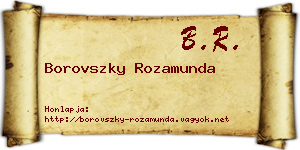 Borovszky Rozamunda névjegykártya